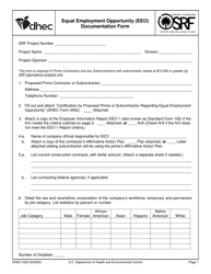 DHEC Form 2323 &quot;Equal Employment Opportunity (EEO) Documentation Form&quot; - South Carolina