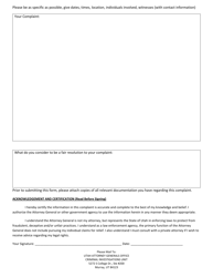 Complaint Form - Utah, Page 2
