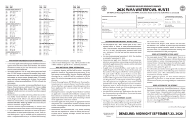 Form WR-0882 Wma Waterfowl Hunts - Tennessee