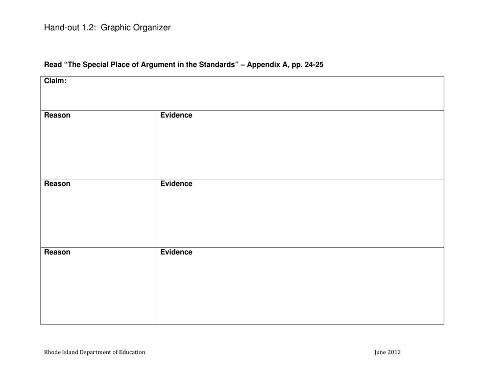 Hand-Out 1.2: Graphic Organizer - Rhode Island, Page 1
