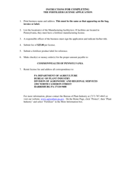 Form API-203 Application for a Fertilizer License - Pennsylvania, Page 2