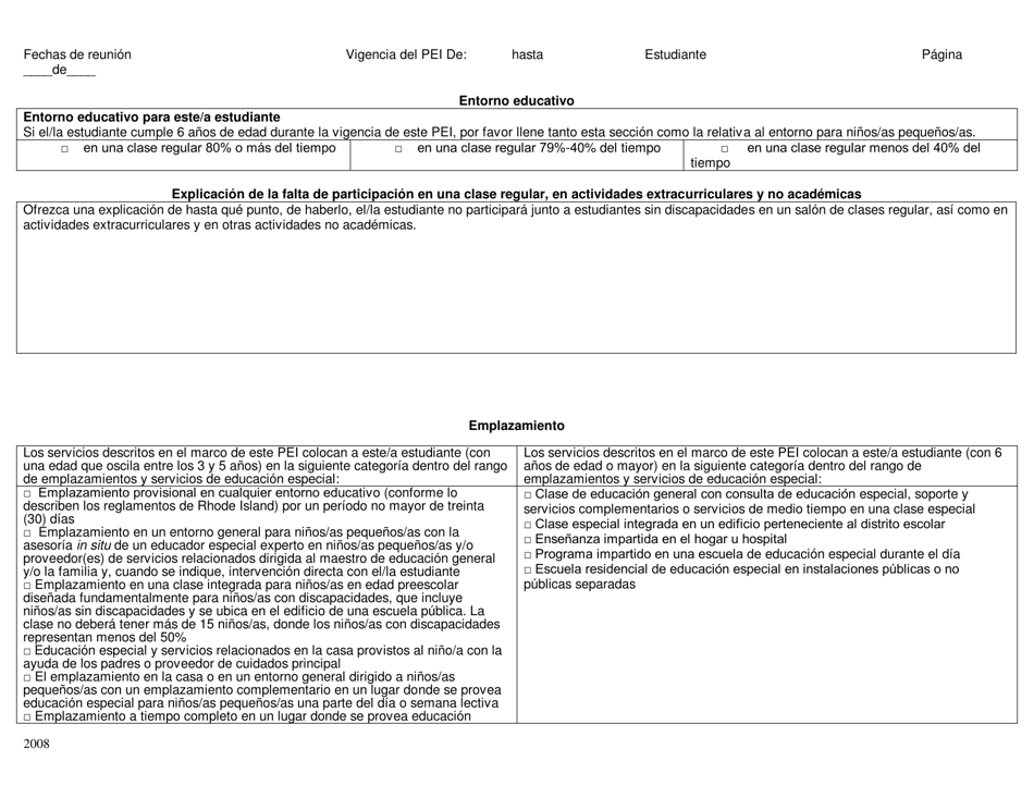 Programa Educativo Individualizado Para Estudiantes De 3 a 13 Anos De Edad - Rhode Island (Spanish), Page 13