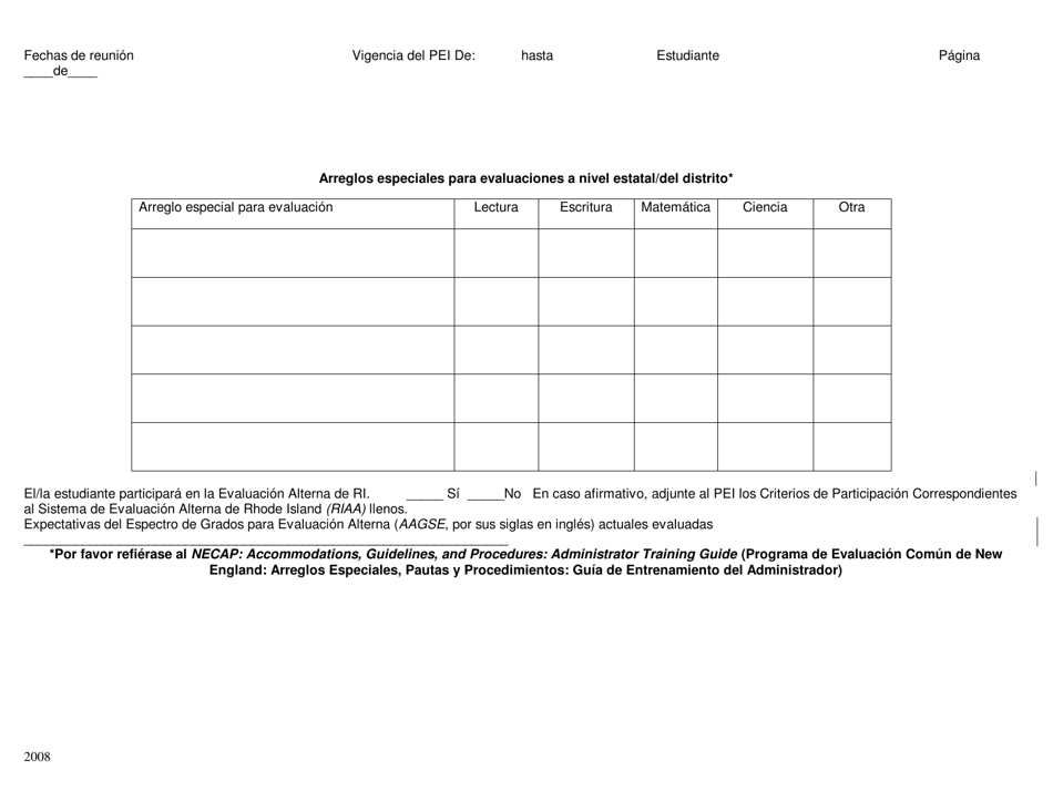 Programa Educativo Individualizado Para Estudiantes De 3 a 13 Anos De Edad - Rhode Island (Spanish), Page 15