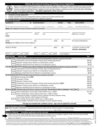 Form 19-12204 (FM-075) &quot;Lifetime Recreational Hunting and Fishing License Application&quot; - South Carolina