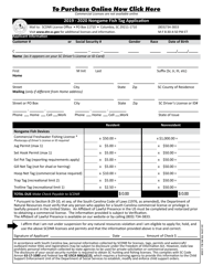 Form 20-12594 (FM-092) &quot;Nongame Fish Tag Application&quot; - South Carolina, 2020