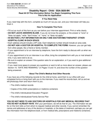 Document preview: Form SSA-3820-BK Disability Report - Child