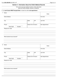 Form SSA-3820-BK Disability Report - Child, Page 6
