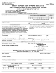 Form SSA-1199-OP75 Direct Deposit Sign-Up Form (Ecuador)