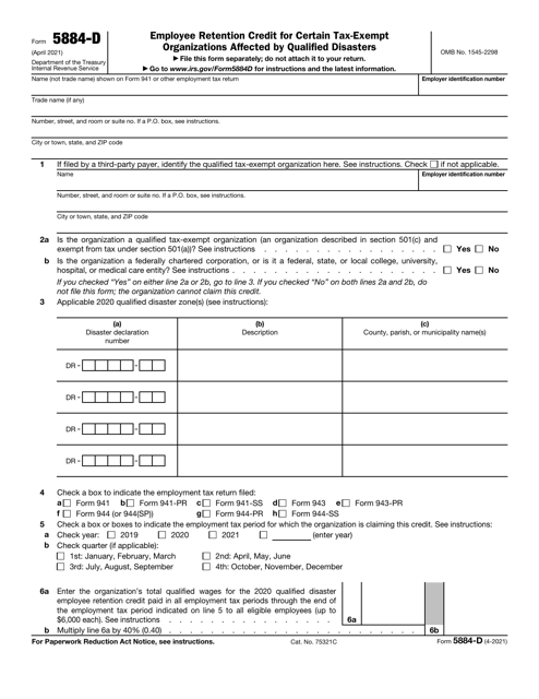 IRS Form 5884-D  Printable Pdf