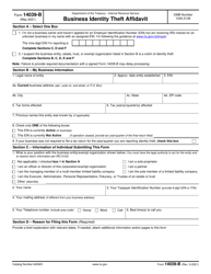 Document preview: IRS Form 14039-B Business Identity Theft Affidavit