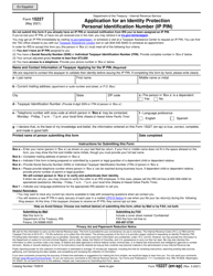 IRS Form 15227 Application for an Identity Protection Personal Identification Number (Ip Pin) (English/Spanish)