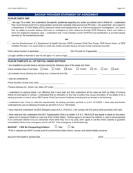 Form CCA-1234A Family Child Care Home Backup Provider Backup, Discipline, and Transportation Agreement - Arizona, Page 2