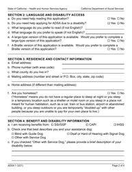 Form ADSA1 Application for Benefits - Assistance Dog Special Allowance (Adsa) Program - California, Page 2