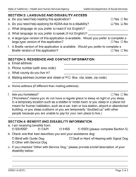 Form ADSA1A Application for Renewal of Benefits - Assistance Dog Special Allowance (Adsa) Program - California, Page 2