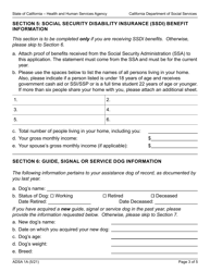 Form ADSA1A Application for Renewal of Benefits - Assistance Dog Special Allowance (Adsa) Program - California, Page 3