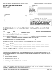 Document preview: Form CW2187 Your Calworks 60-month Time Limit - California