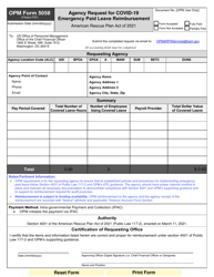 Document preview: OPM Form 5058 Agency Request for Covid-19 Emergency Paid Leave Reimbursement