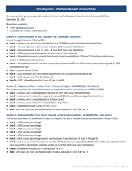 Document preview: Instructions for Form SL-202C County Levy Limit Worksheet - Wisconsin