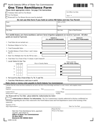 Form 21945 &quot;One Time Remittance Form&quot; - North Dakota