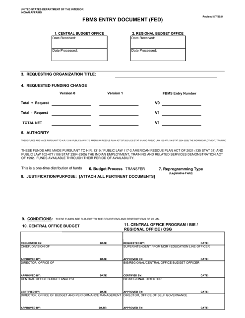 Fbms Entry Document (Fed) Download Pdf