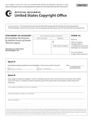 Form SC Statement of Account for Secondary Transmissions by Satellite Carriers of Distant Television Signals, Page 2