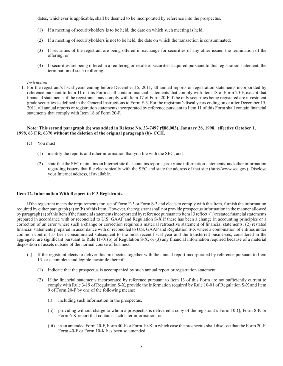 SEC Form 2078 (F-4) Registration Statement for Securities of Certain Foreign Private Issuers Issued in Certain Business Combination Transactions, Page 8