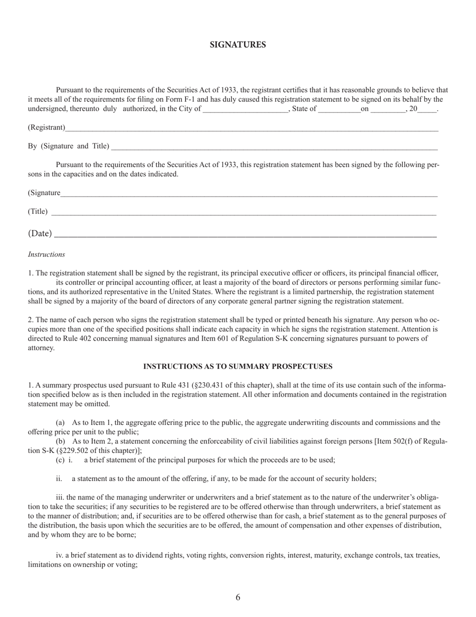 SEC Form 1981 (F-1) Registration Statement for Securities of Certain Foreign Private Issuers, Page 6