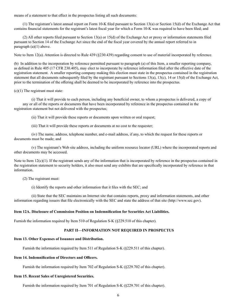 SEC Form 870 (S-1) Registration Statement Under Securities Act of 1933, Page 6