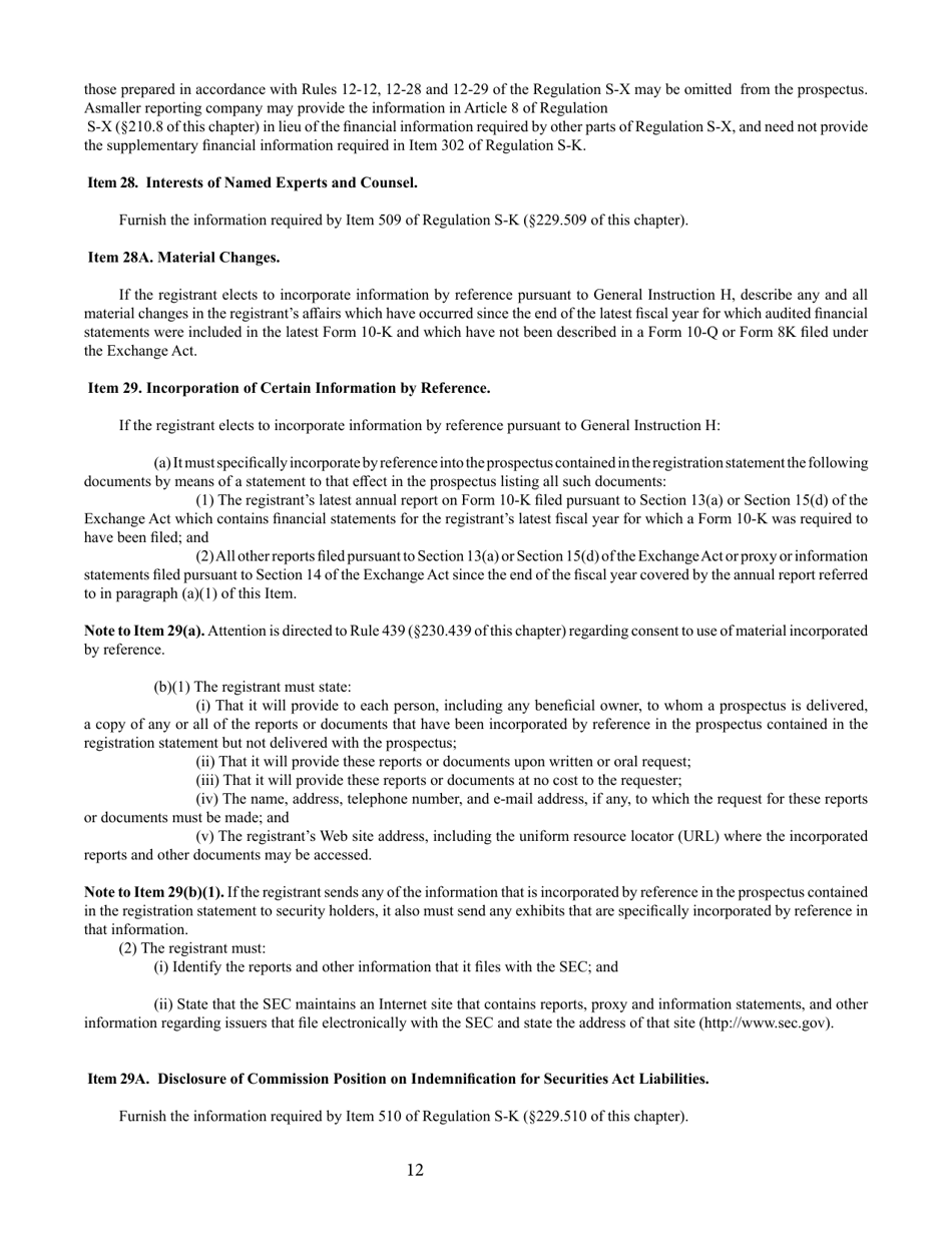 SEC Form 907 (S-11) Registration of Securities of Certain Real Estate Companies, Page 12