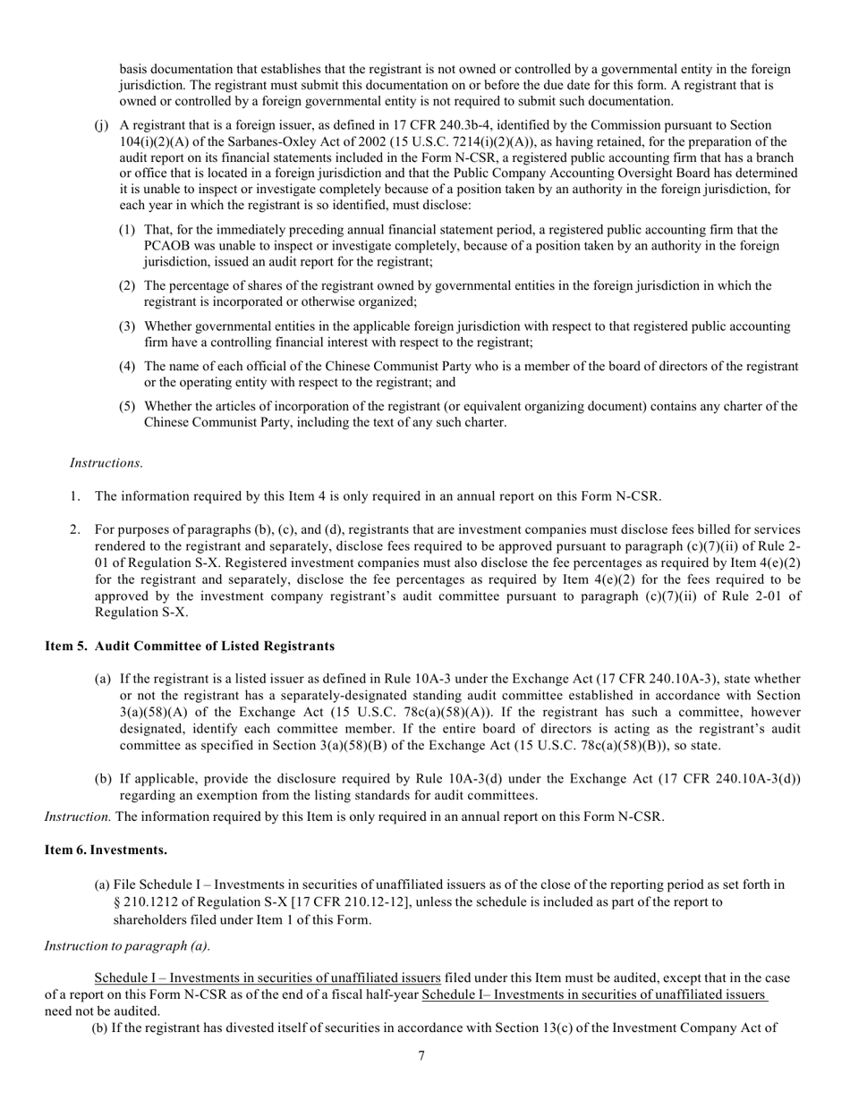 SEC Form 2569 (N-CSR) Certified Shareholder Report of Registered Management Investment Companies, Page 8