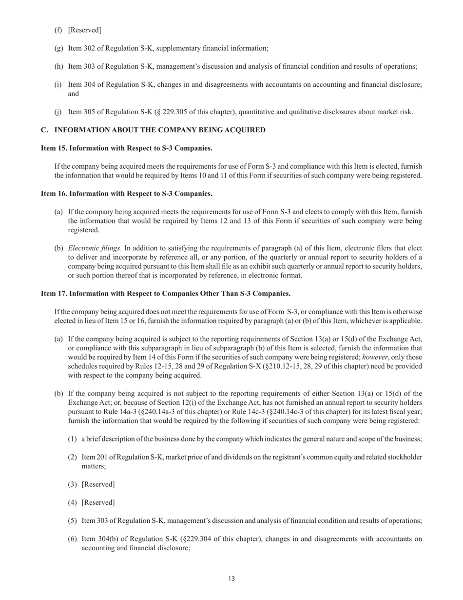 SEC Form 2077 (S-4) Registration Statement Under the Securities Act of 1933, Page 13
