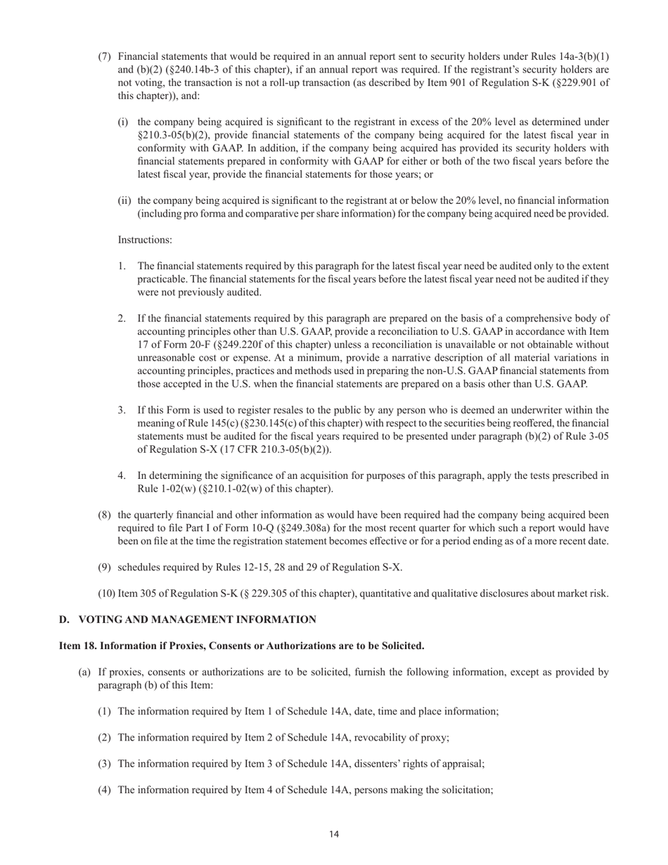 SEC Form 2077 (S-4) Registration Statement Under the Securities Act of 1933, Page 14