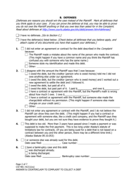 Form CIV-481 &quot;Answer &amp; Counterclaim to Complaint to Collect a Debt&quot; - Alaska, Page 2