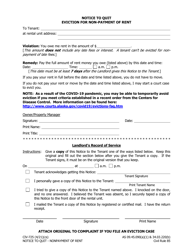 Document preview: Form CIV-725 Notice to Quit Eviction for Non-payment of Rent - Alaska
