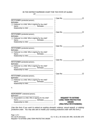 Form DV-132-M Request to Extend Long-Term Protective Order (Multiple Petitioners) - Alaska