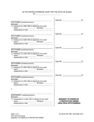 Document preview: Form DV-133-M Request to Dissolve a Protective Order (Multiple Petitioners) - Alaska