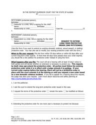 Document preview: Form DV-132 Request to Extend Long-Term Protective Order (One Petitioner) - Alaska