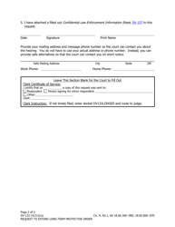 Form DV-132 Request to Extend Long-Term Protective Order (One Petitioner) - Alaska, Page 2