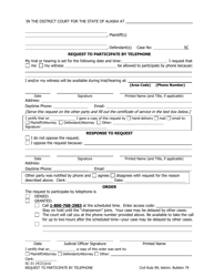 Document preview: Form SC-31 Request to Participate by Telephone - Alaska