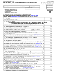 Form CDTFA-401-GS State, Local, and District Sales and Use Tax Return - California