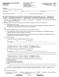 Document preview: Form JD-FM-172 Dissolution/Legal Separation Agreement - Connecticut