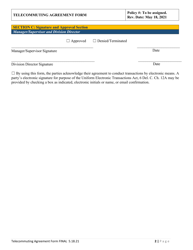 Telecommuting Agreement Form - Delaware, Page 2