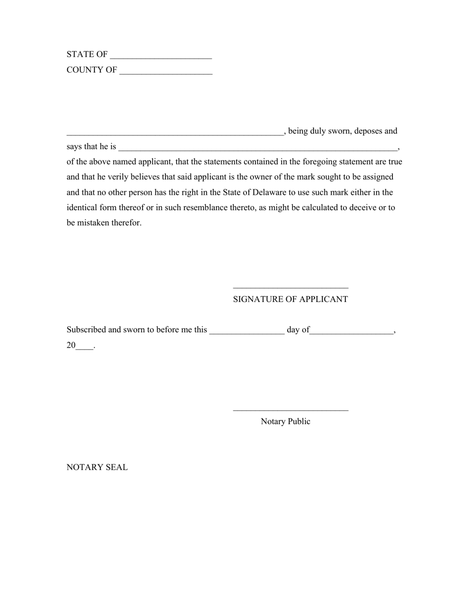 Trademark / Service Mark Assignment - Delaware, Page 3