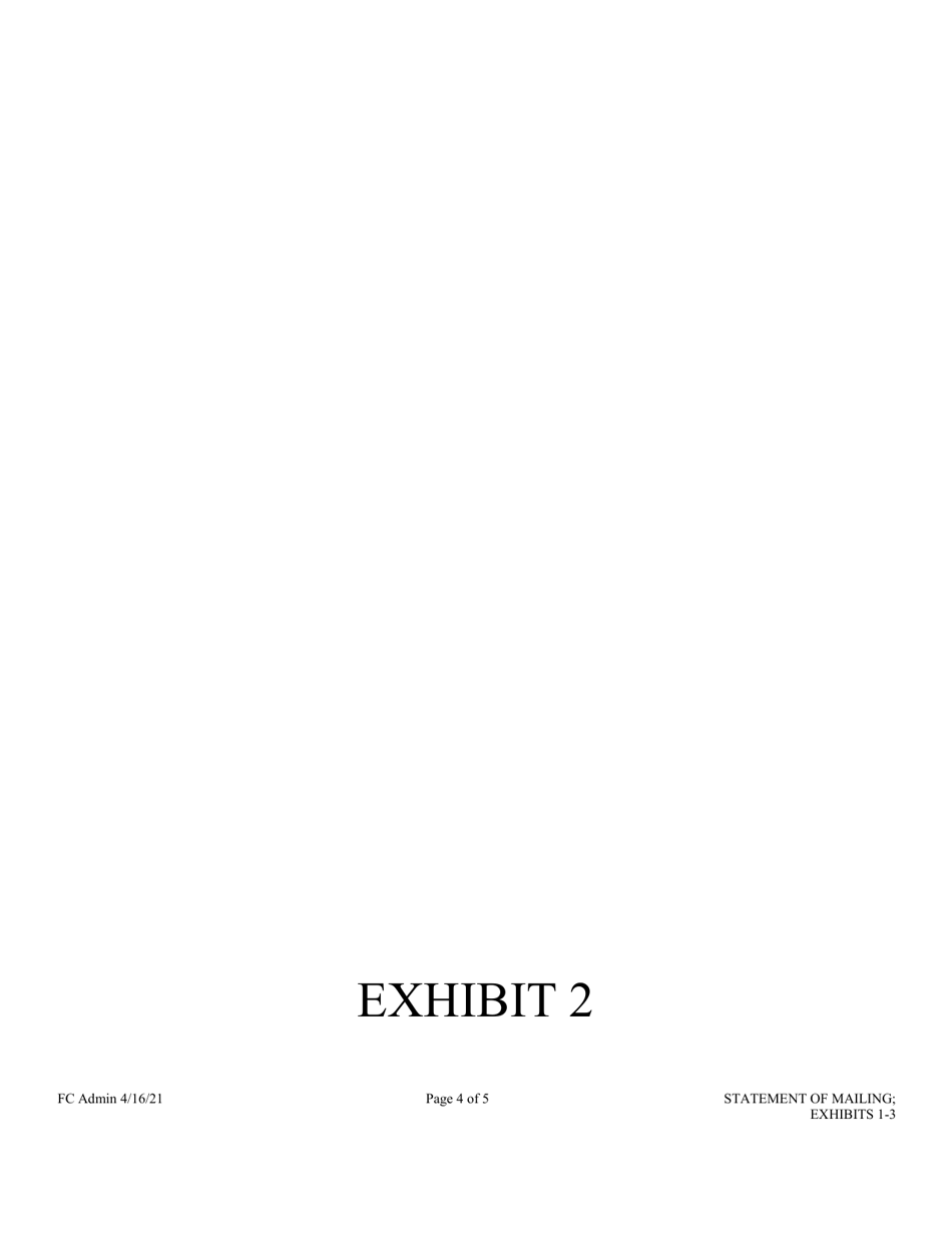 Form 1F-P-3026 Statement of Mailing; Exhibits 1-3 - Hawaii, Page 4
