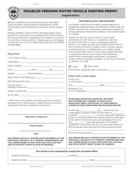 Form BA-116 &quot;Disabled Persons Motor Vehicle Hunting Permit Application&quot; - Idaho