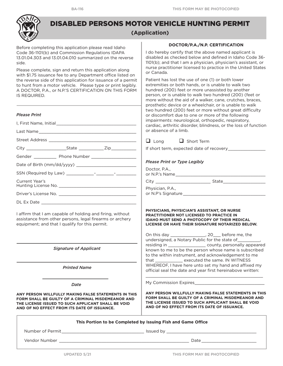 odfw disability permit