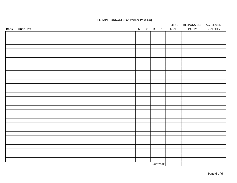Commercial Fertilizer Semi-annual Tonnage Report - Idaho, Page 6