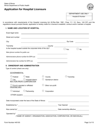 Form 445100 Application for Hospital Licensure - Illinois, Page 3