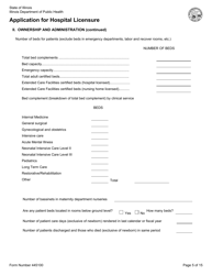 Form 445100 Application for Hospital Licensure - Illinois, Page 5