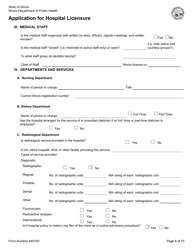 Form 445100 Application for Hospital Licensure - Illinois, Page 6